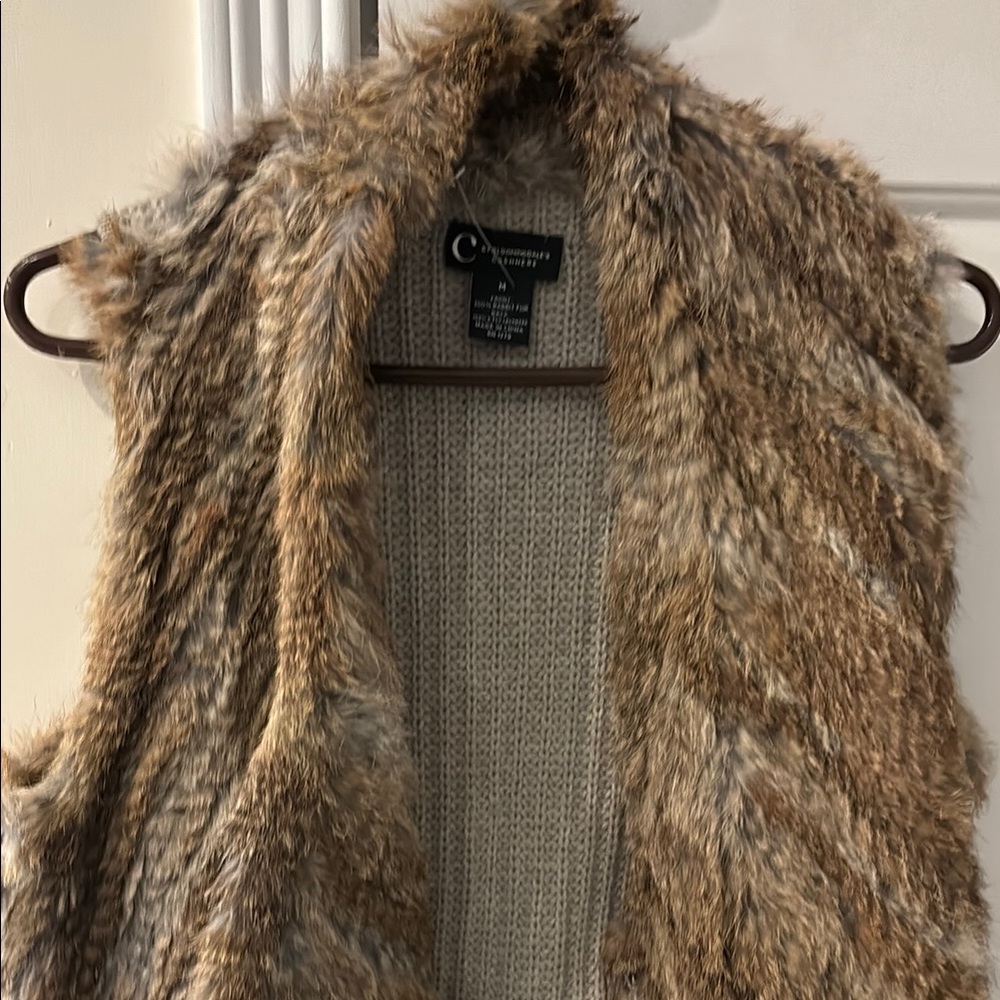 Faux Fur Vest in Brown